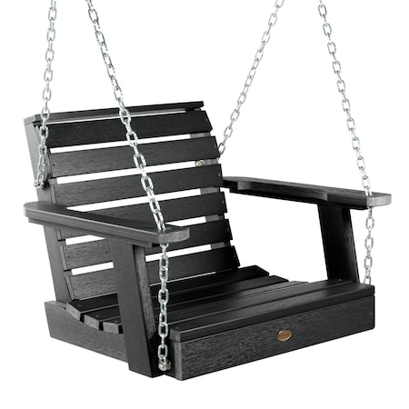 Highwood Usa Weatherly Single Seat Swing Outdoor Furniture for Patio, Backyard, Garden AD-PORW3-BKE
